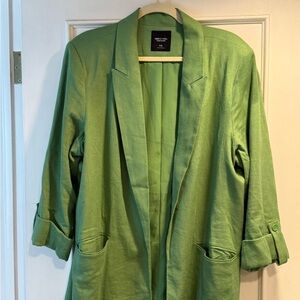 Simply Vera Vera Wang Lime Green Open-Front Blazer